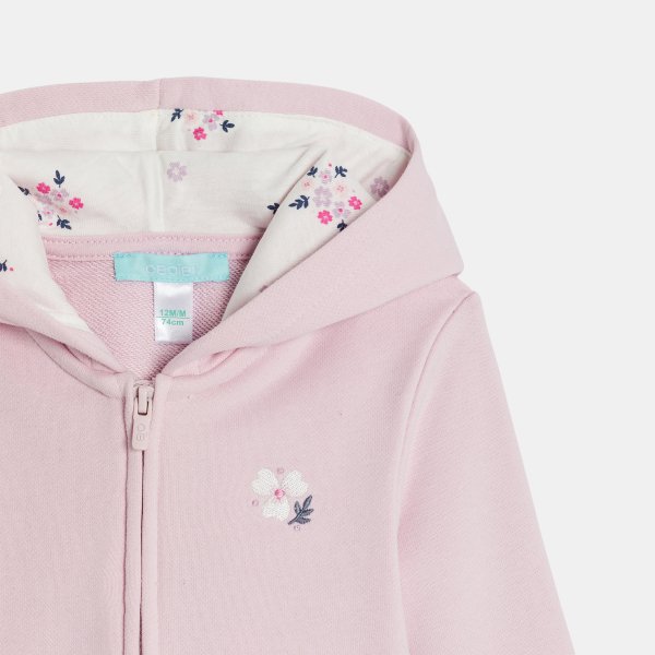 سترة بقلنسوة من الصوف الناعم، باللون البنفسجي للفتيات الصغيرات